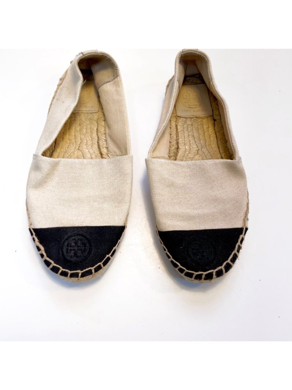 Tory Burch Cap Toe Canvas Espadrille Flats, Size 5.5 - Picture 2 of 9